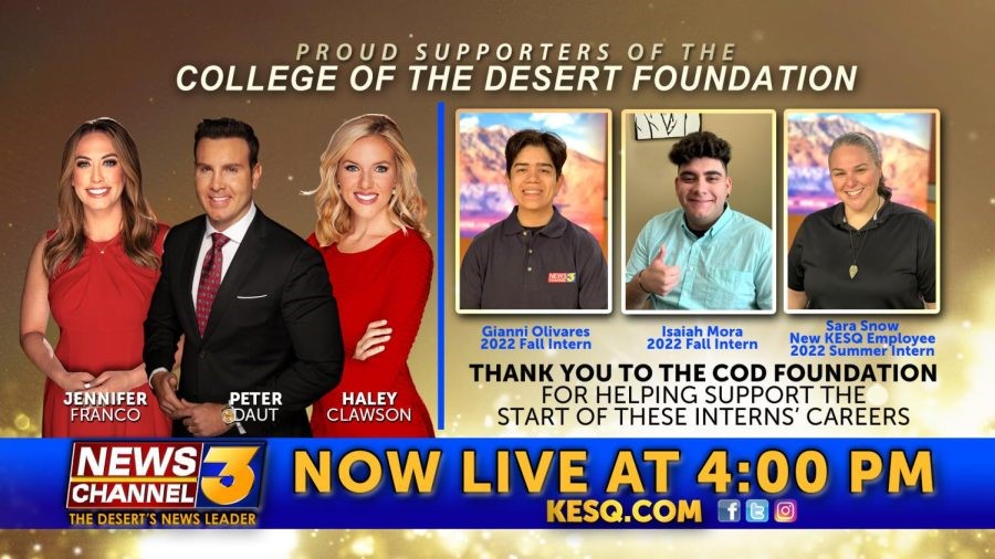 KESQ banner with 2022 COD Interns